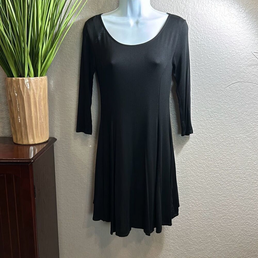 #315* Ambience, Black flared knit Dress size small